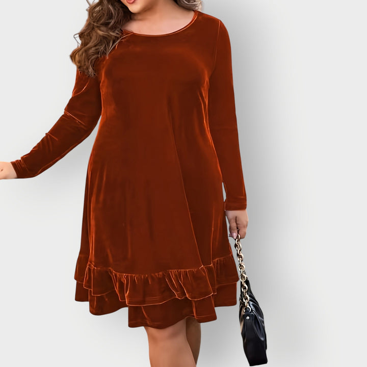 Eliara | Damen Midi-Kleid mit langen Ärmeln in Burgunderrot - Burgunderrot - Bild 8