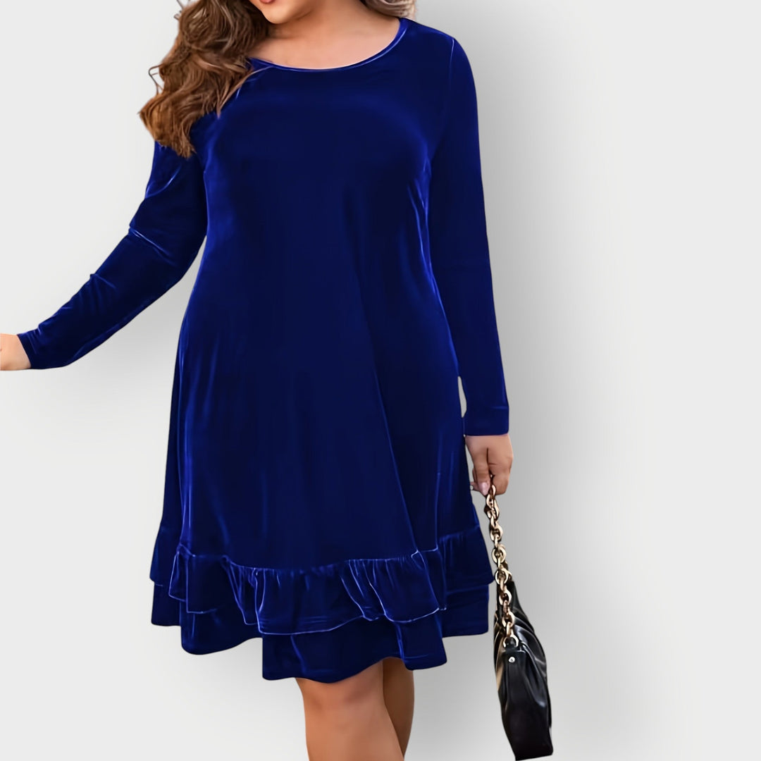 Eliara | Damen Midi-Kleid mit langen Ärmeln in Burgunderrot - Burgunderrot - Bild 9