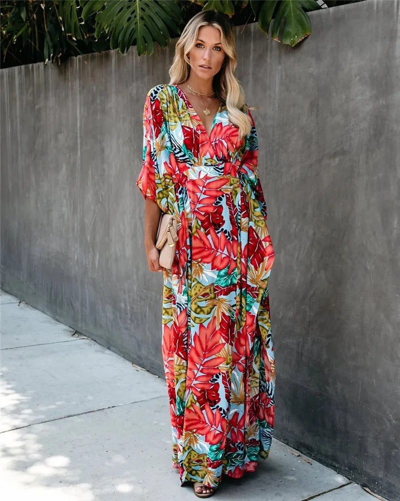 Eloise | Women's Floral Wrap Maxi Dress - Floral - Image 1