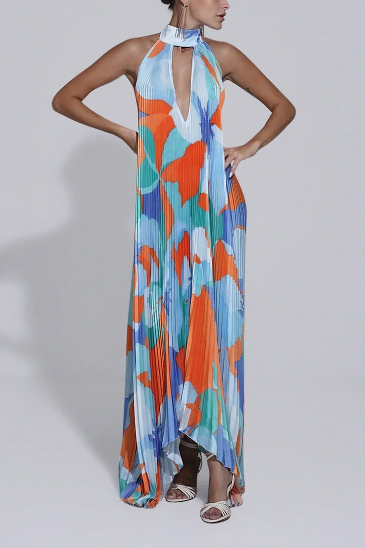 Emmeline | Damen Maxikleid mit Neckholder und Falten - Bild 1