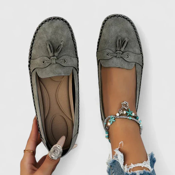 Esme | Women's Bow Flat Loafers - Green - Image 1