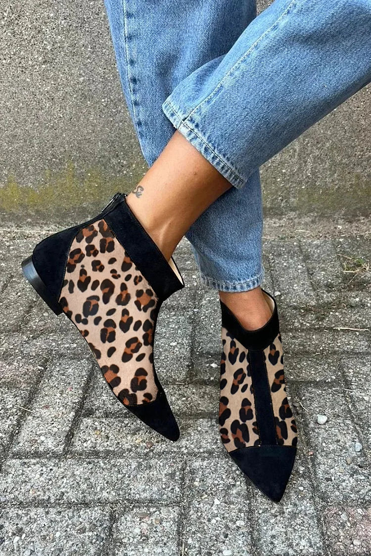 Esperanza | Women's Leopard Print Ankle Boots - Image 1
