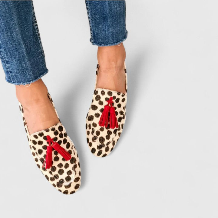 Eudora | Women's Leopard Print Tassel Loafers - Image 1