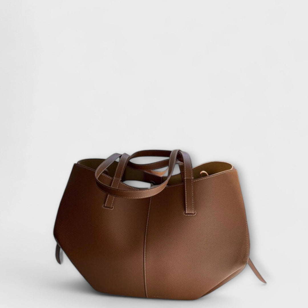 Evangalynn | Women's Structured Tote Handbag - Brown - Image 1