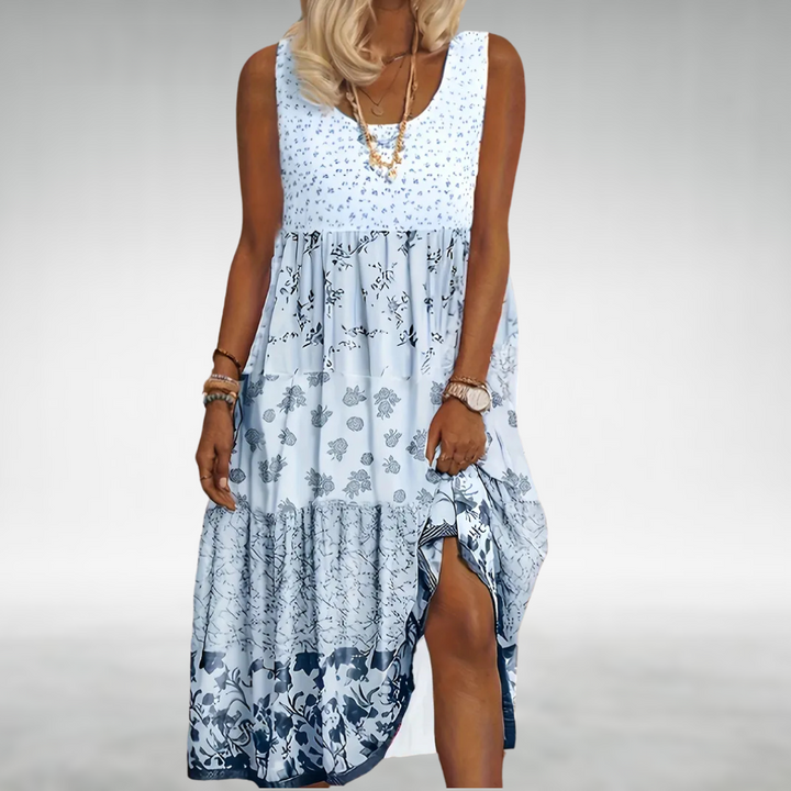 Guinevere | Damen Boho ärmelloses Maxikleid mit Blumenmuster - Blumenmuster - Bild 2