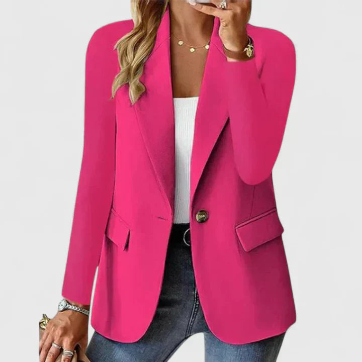 Gwendolyn | Women's Long Sleeve Tailored Blazer - Pink - Image 1