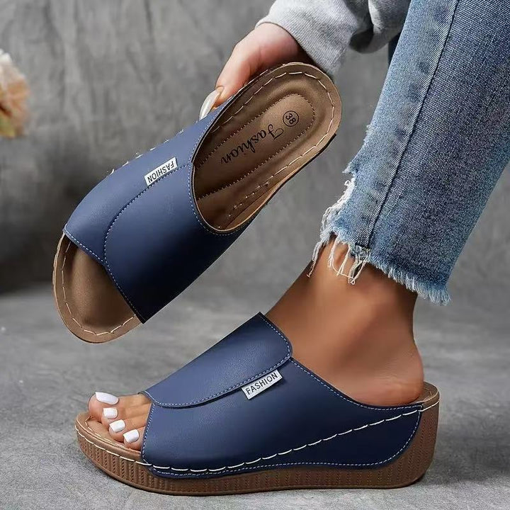 Harmony | Damen Plateau-Sandalen mit Fußgewölbeunterstützung – Beige – Bild 5