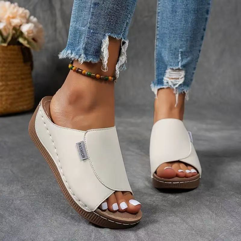 Harmony | Damen Plateau-Sandalen mit Fußgewölbeunterstützung – Beige – Bild 7