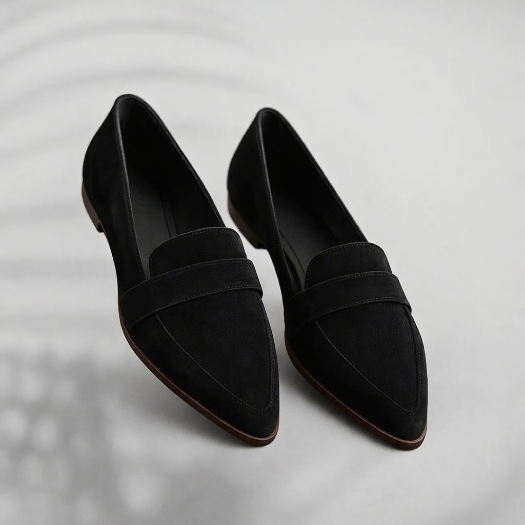 Henrietta | Women's Pointed Toe Penny Loafers - Black - Image 1