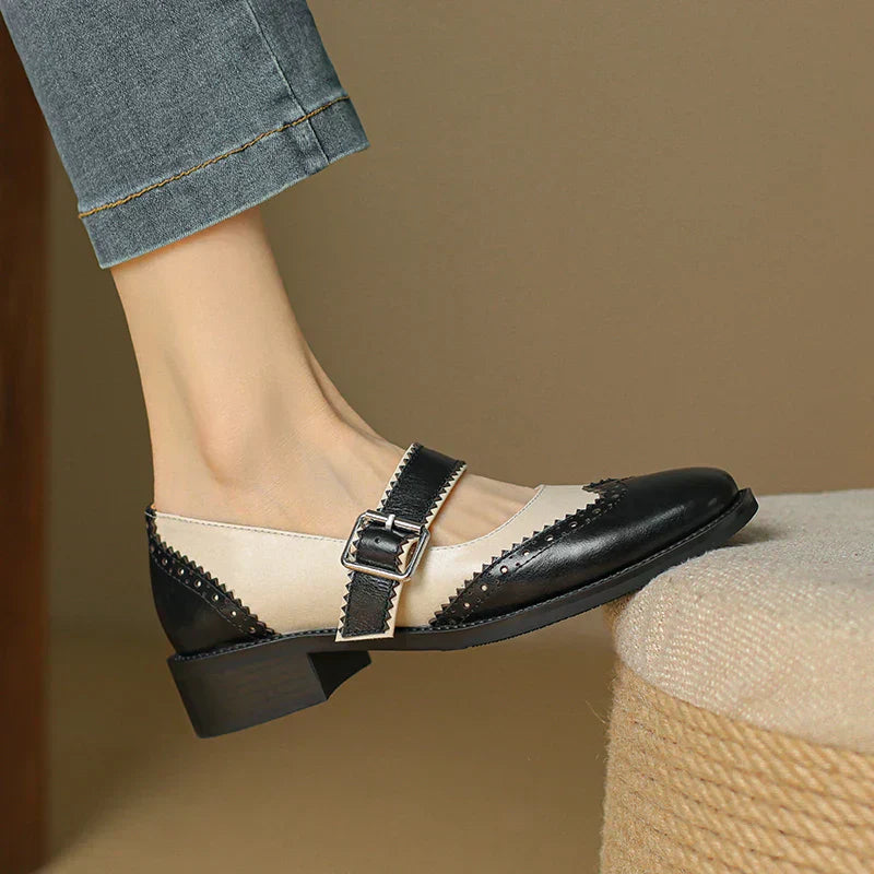 Jemima | Damen Zweifarbige Brogue Mary Jane Schuhe - Bild 2