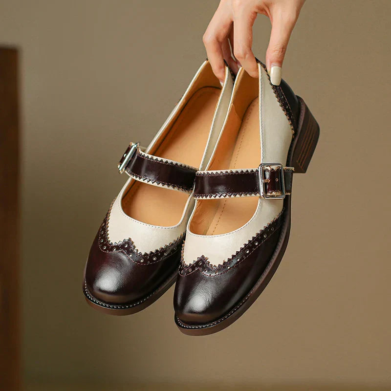 Jemima | Damen Zweifarbige Brogue Mary Jane Schuhe - Bild 4