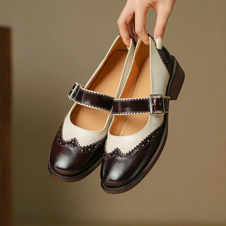 Jemima | Damen Zweifarbige Brogue Mary Jane Schuhe - Bild 4