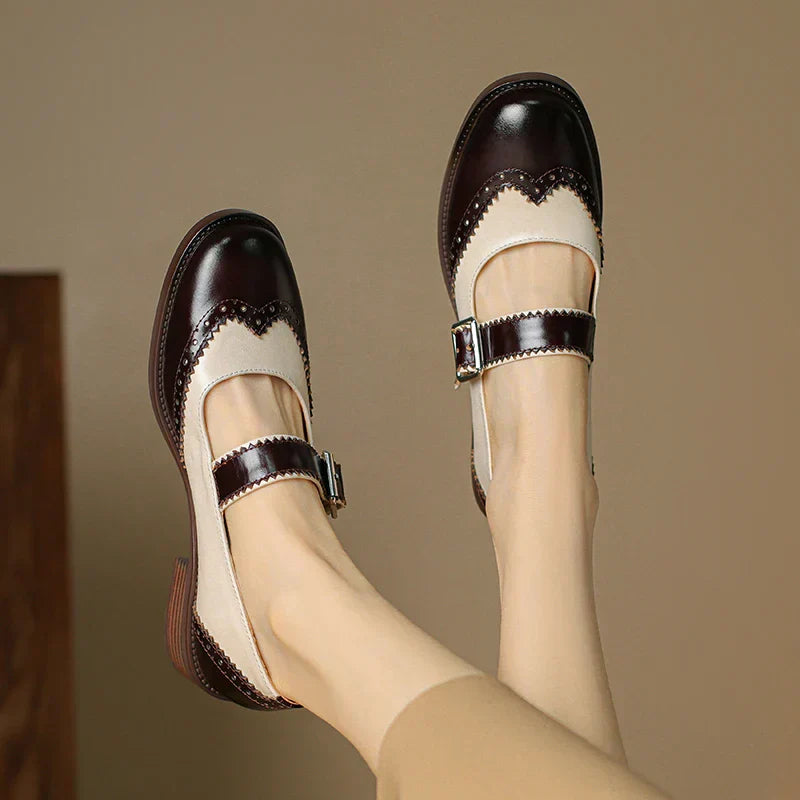 Jemima | Damen Zweifarbige Brogue Mary Jane Schuhe - Bild 5