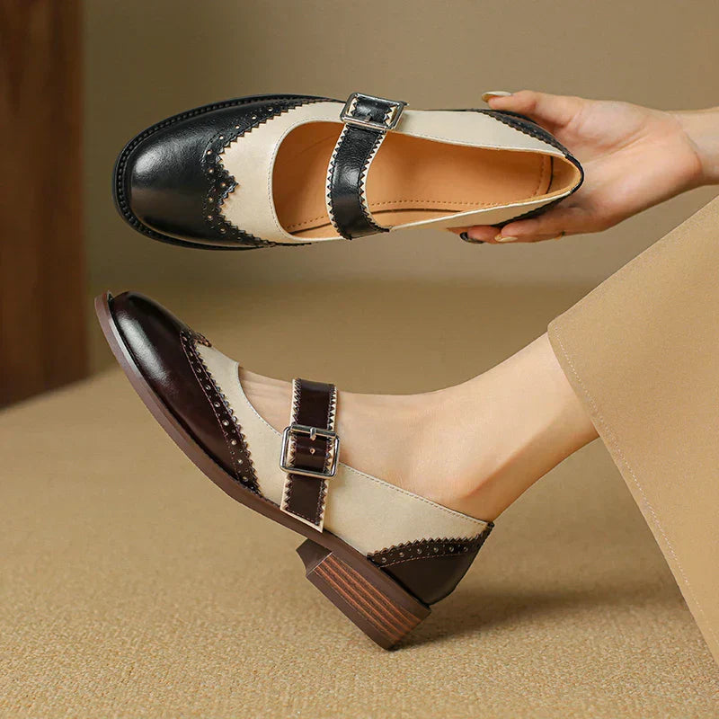 Jemima | Damen Zweifarbige Brogue Mary Jane Schuhe - Bild 6