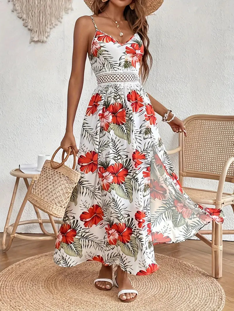 Junessa | Damen Maxikleid mit tropischem Blumenmuster - Bild 3