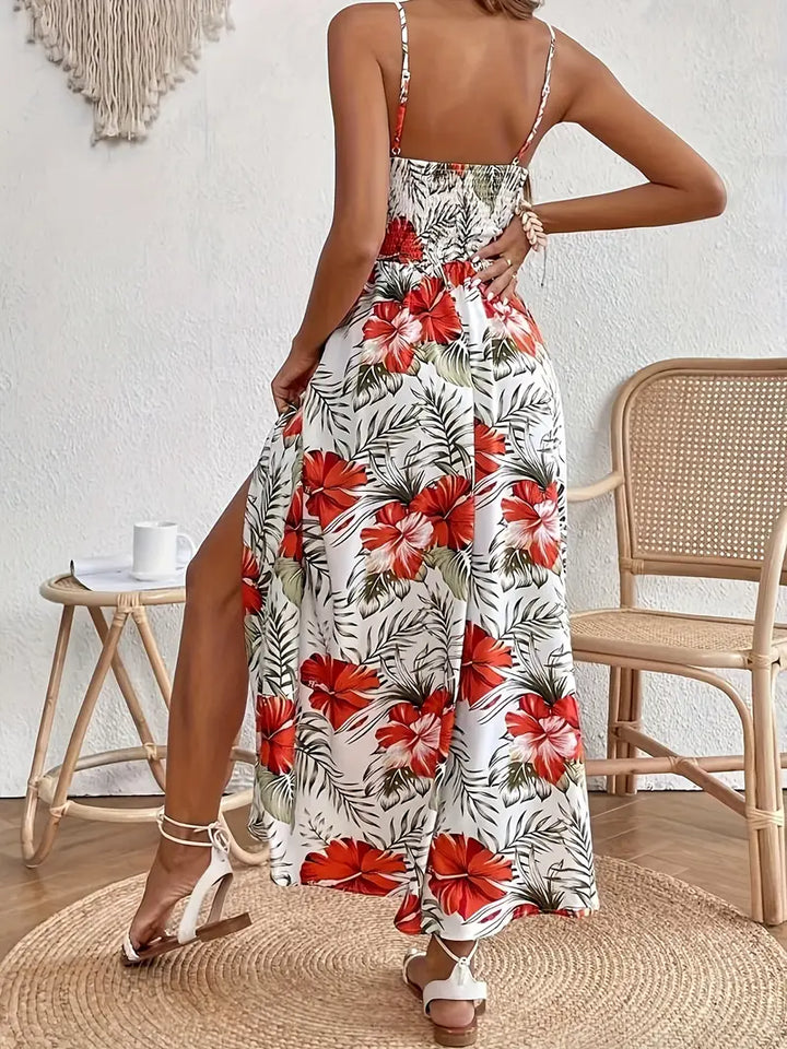 Junessa | Damen Maxikleid mit tropischem Blumenmuster - Bild 4