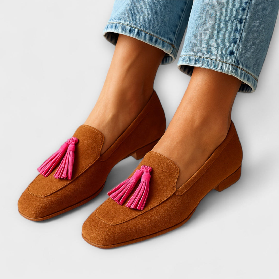 Junetta | Women's Tassel Slip-On Loafers - Brown - Image 1