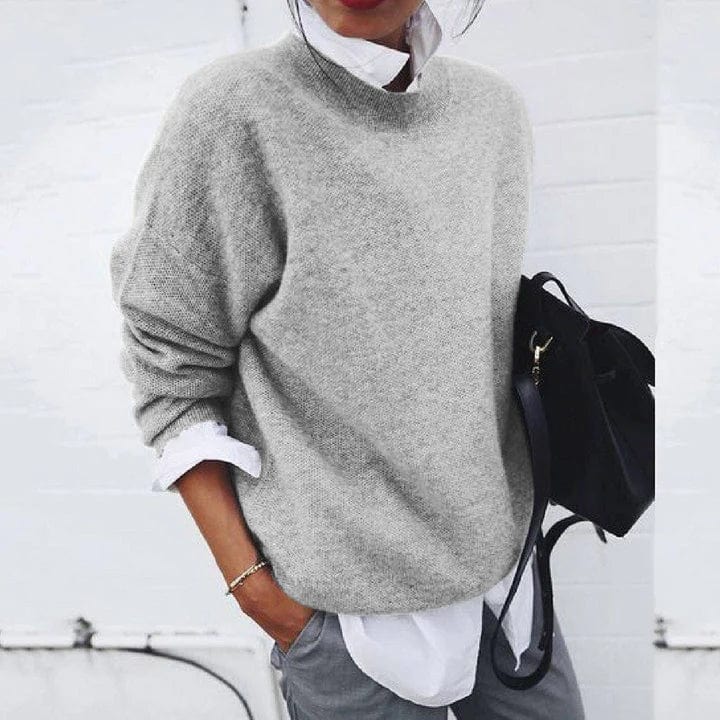 Lilith | Damen Oversized Langarmpullover - Hellblau - Bild 2