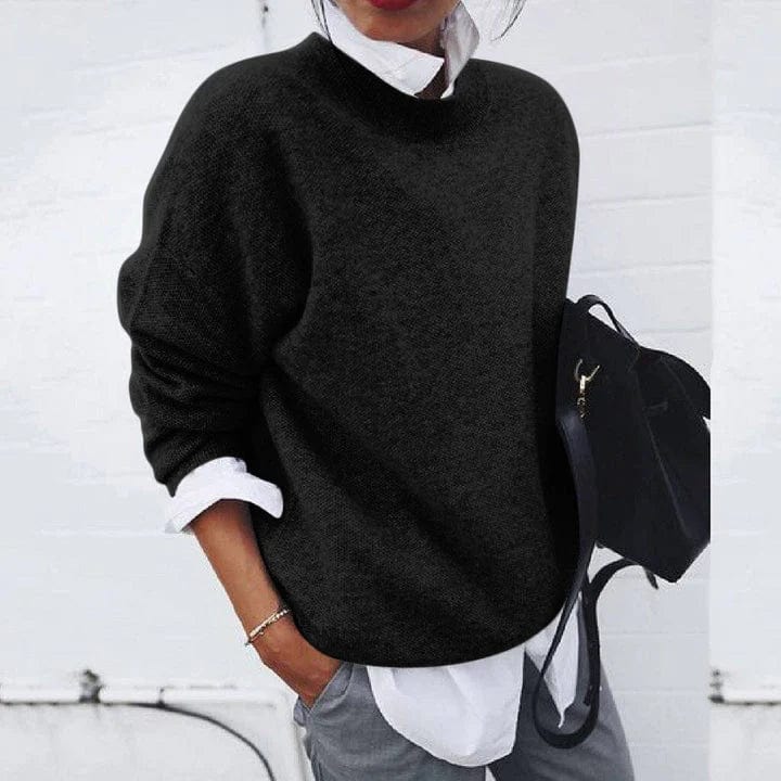 Lilith | Damen Oversized Langarmpullover - Hellblau - Bild 3