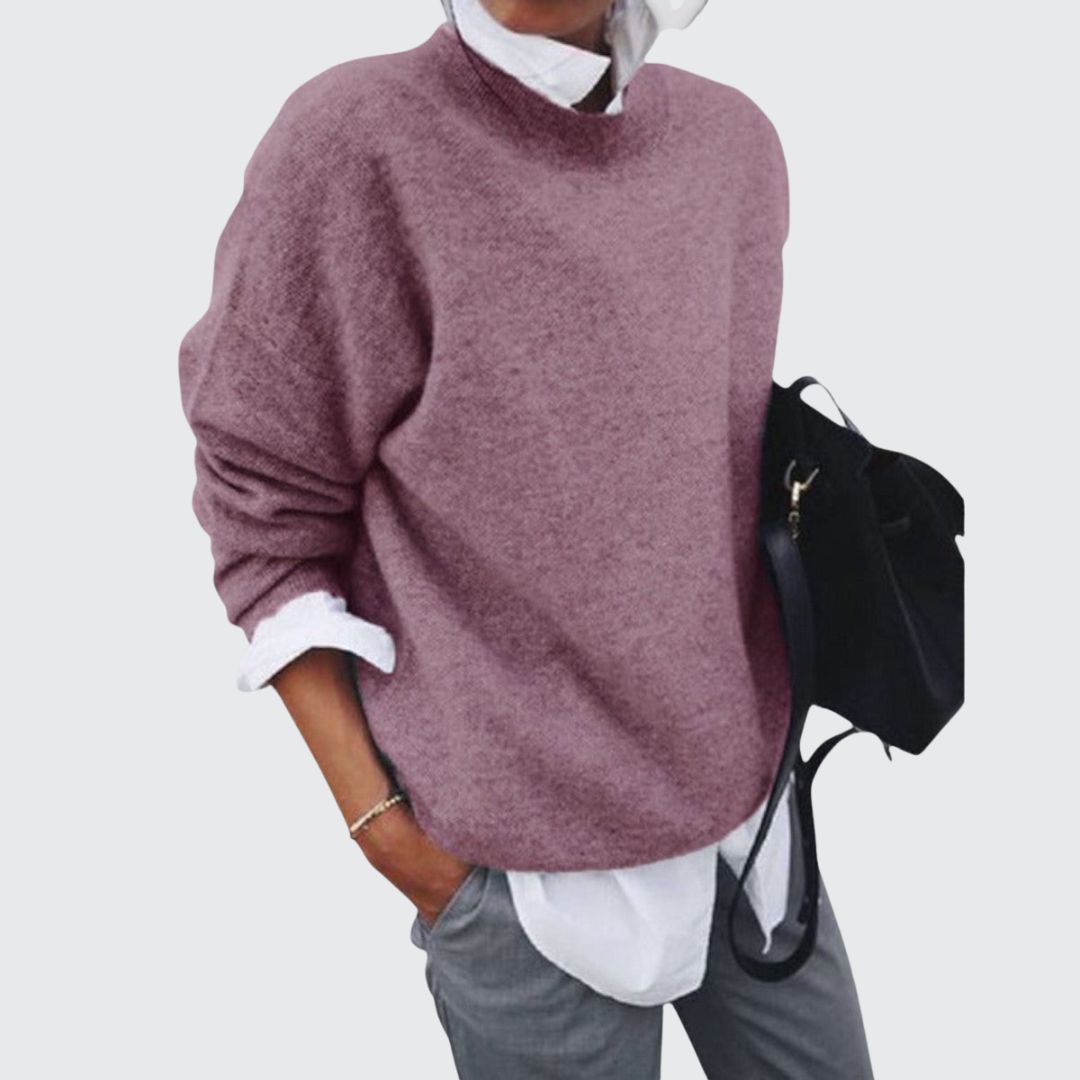 Lilith | Damen Oversized Langarm-Pullover - Hellblau - Bild 6