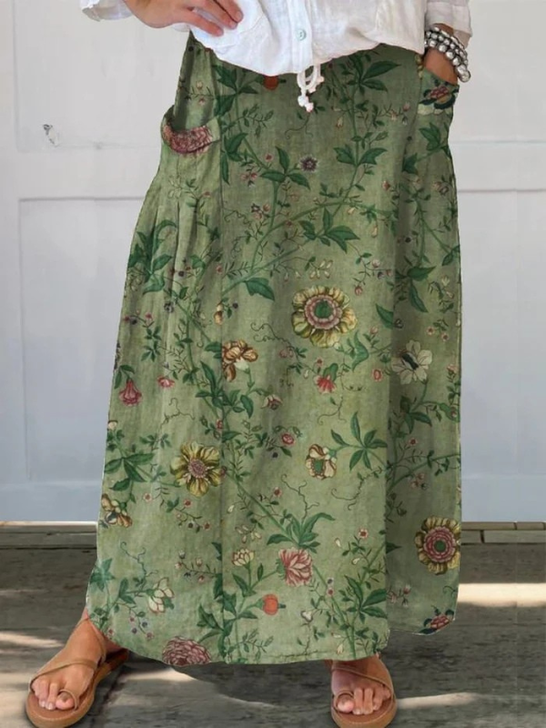 Lorelei | Women's Floral Print Maxi Skirt - Floral - Image 1