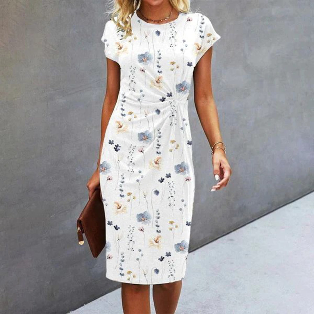 Lucinda | Women's Floral Short Sleeve Midi Dress - Floral - Image 1