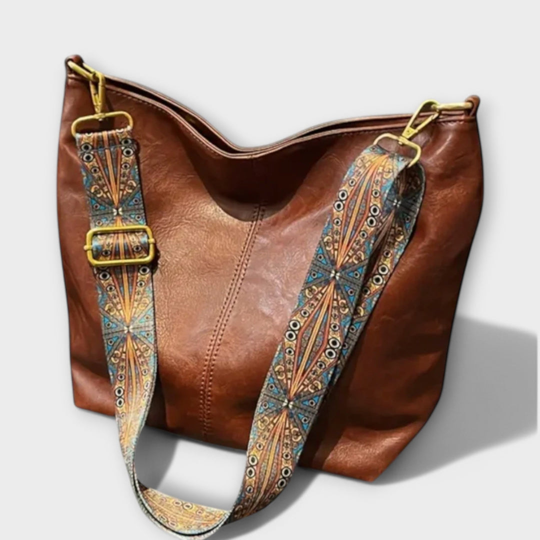Lysabel | Women's Printed Strap Shoulder Bag - Brown - Image 1