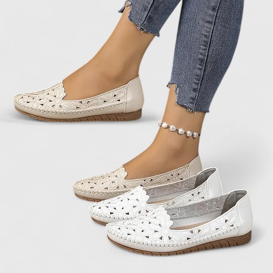 Lysandra | Women's Perforated Slip-On Flat Shoes - Image 1