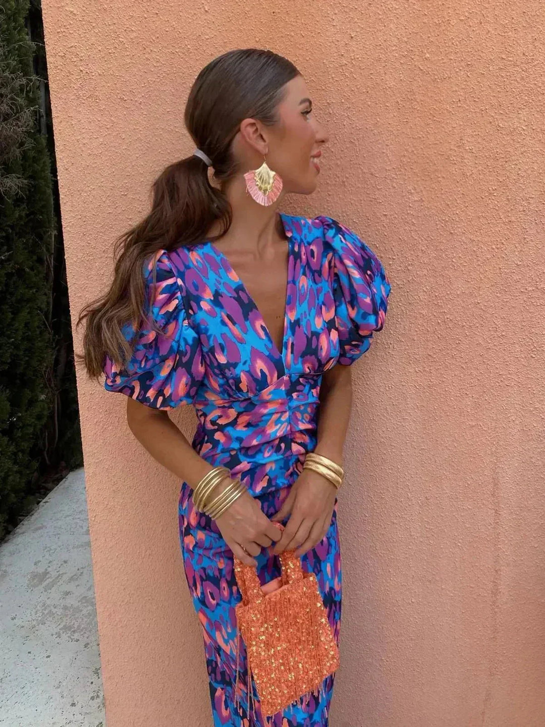 Lysandra | Women's V Neck Long Sleeve Wrap Dress - Image 1