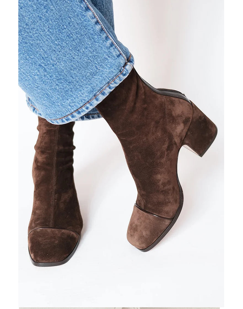 Lysette | Women's Block Heel Ankle Boots - Brown - Image 1