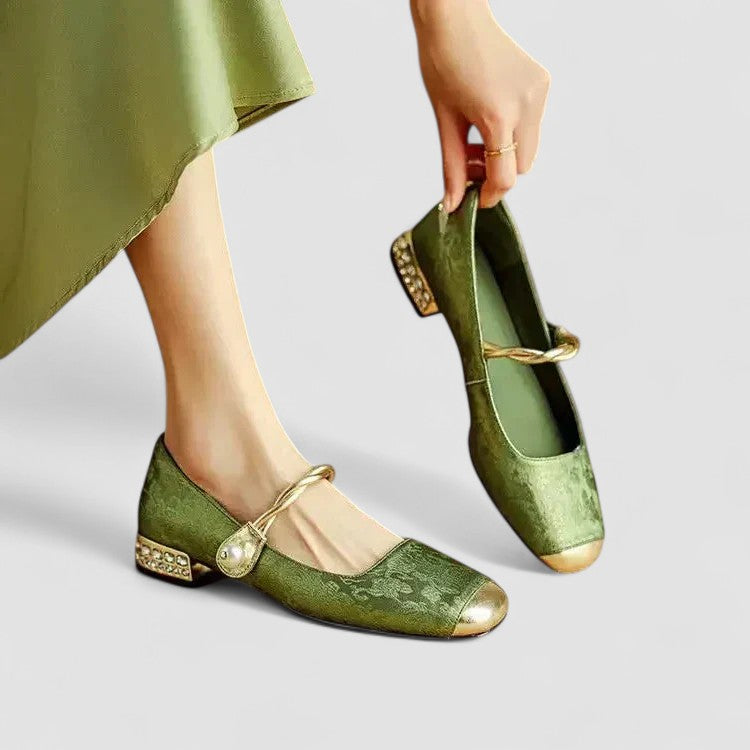 Meadow | Women's Mary Jane Block Heel Shoes - Green - Image 1
