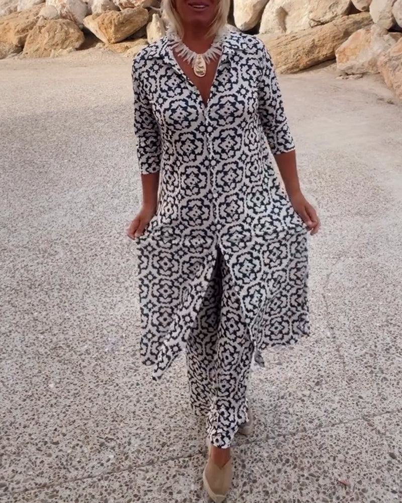 Meadow | Women's Printed Wide Leg Two Piece Set - Image 1