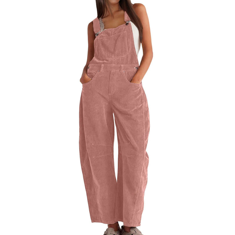 Mirabelle | Women's Wide Leg Overall Jumpsuit - Pink - Image 1