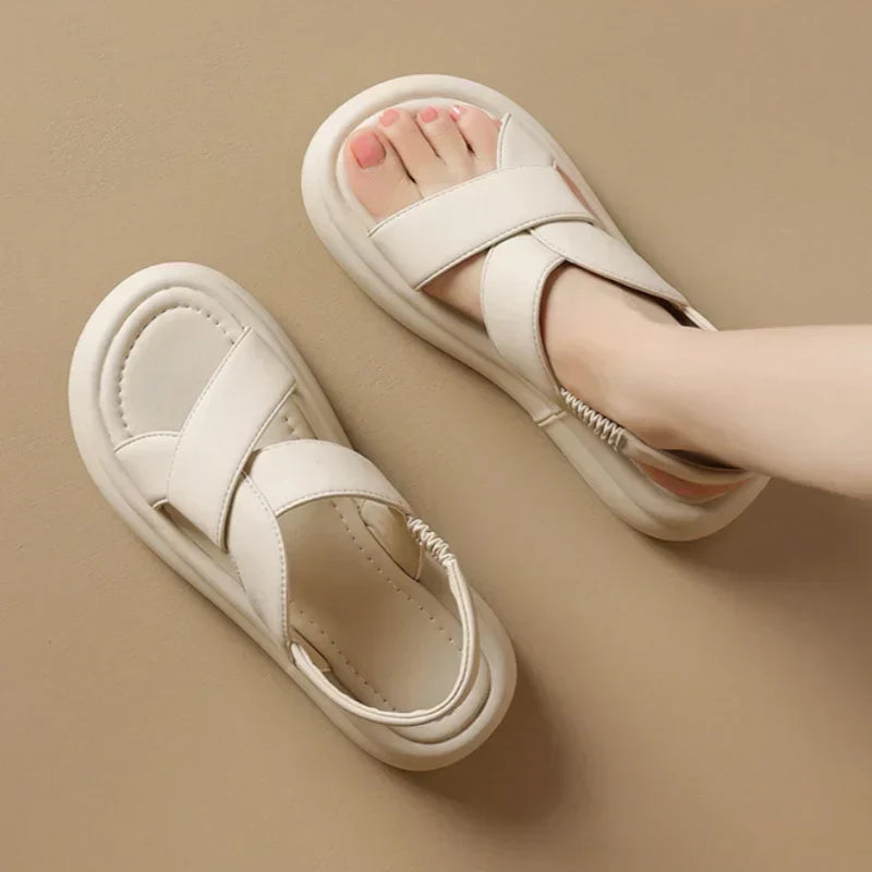 Miraleth | Women's Orthopedic Wedge Sandals - Beige - Image 1