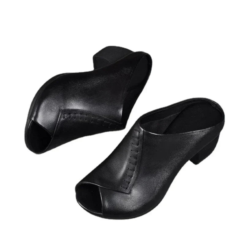 Nadine | Gepolsterte Damen-Slipper zum Hineinschlüpfen - Braun - Bild 4
