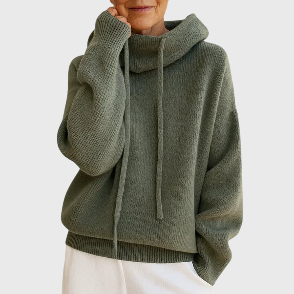 Nerissa | Women's Hooded Long Sleeve Jumper - Green - Image 1