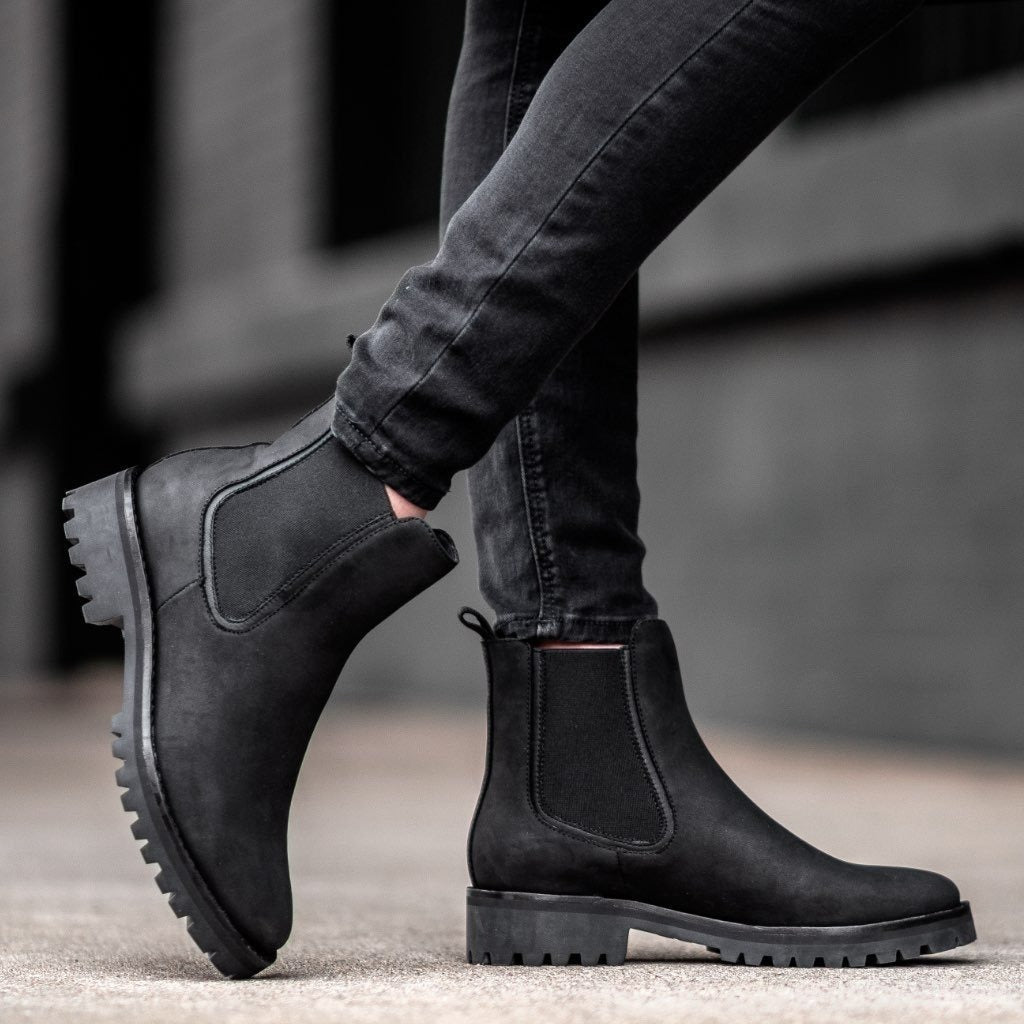 Niamh | Women's Chelsea Ankle Boots Chunky Sole - Black - Image 1