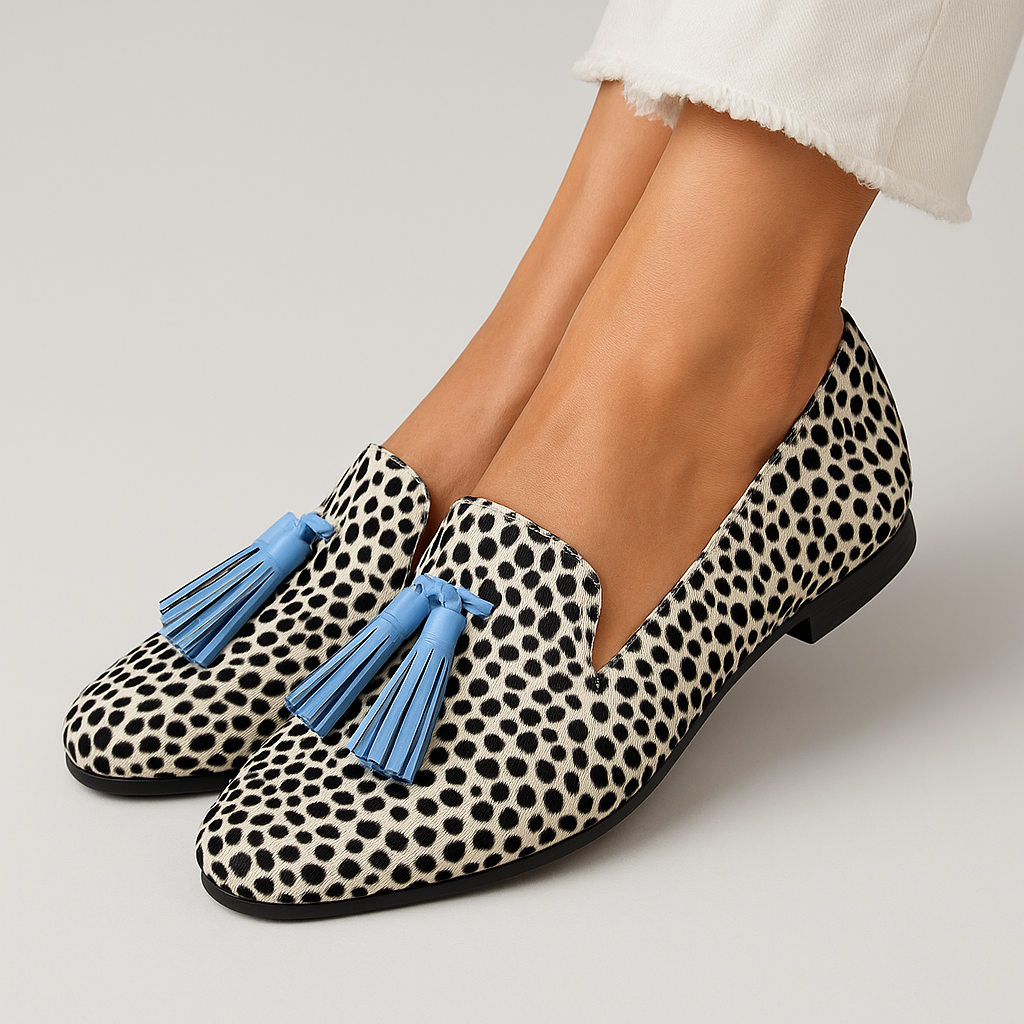 Olympia | Women's Tassel Loafers - Beige - Image 1