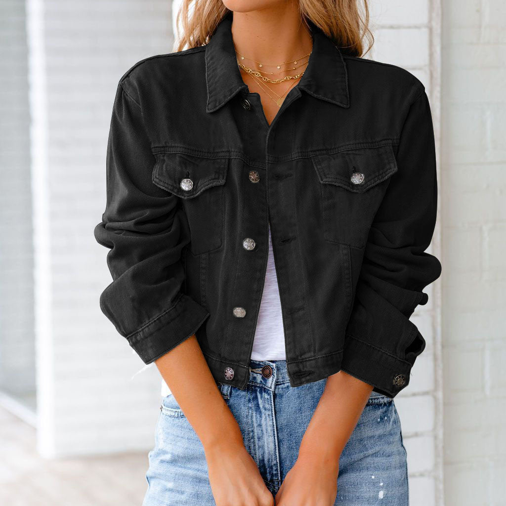 Ophelia | Damen Cropped Langarmjacke - Hellblau - Bild 4