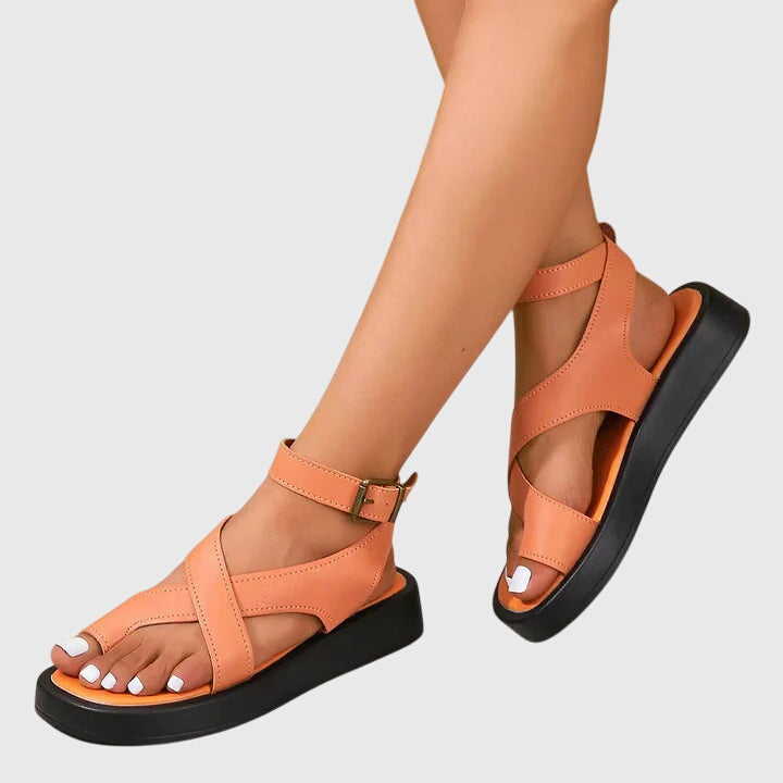 Pandora | Damen Sandalen mit Riemchen und Knöchelriemen – Orange – Bild 1