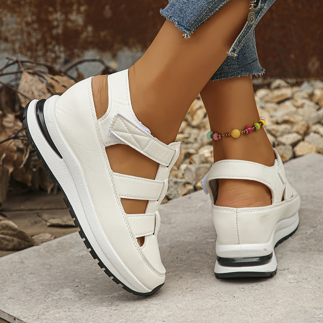 Persephone | Women's Platform Adjustable Sandals - White - Image 1
