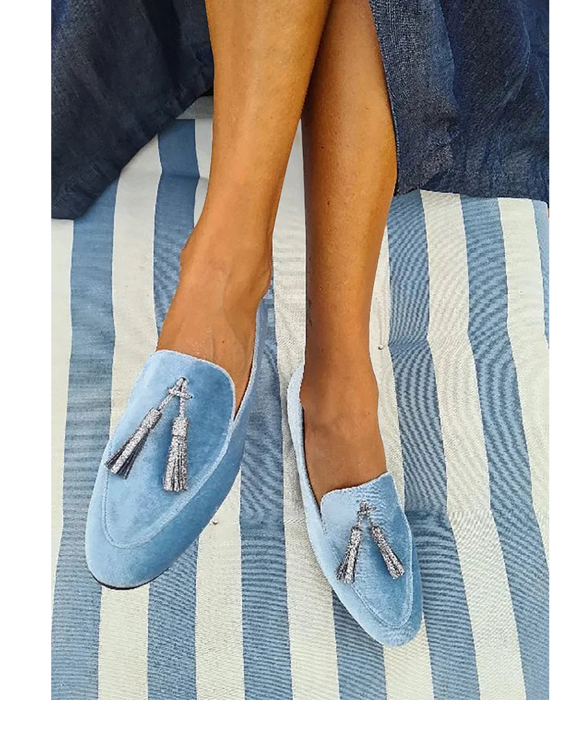 Persepora | Women's Tassel Loafers Light Blue - Light Blue - Image 1