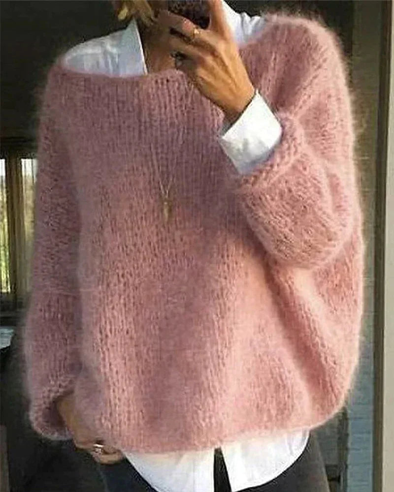 Philippa | Women's Oversized Long Sleeve Sweater - Pink - Image 1