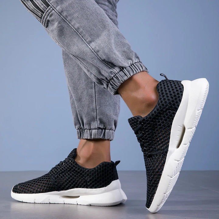 Philomena | Damen atmungsaktive Mesh-Schnürsneaker - Weiß - Bild 7