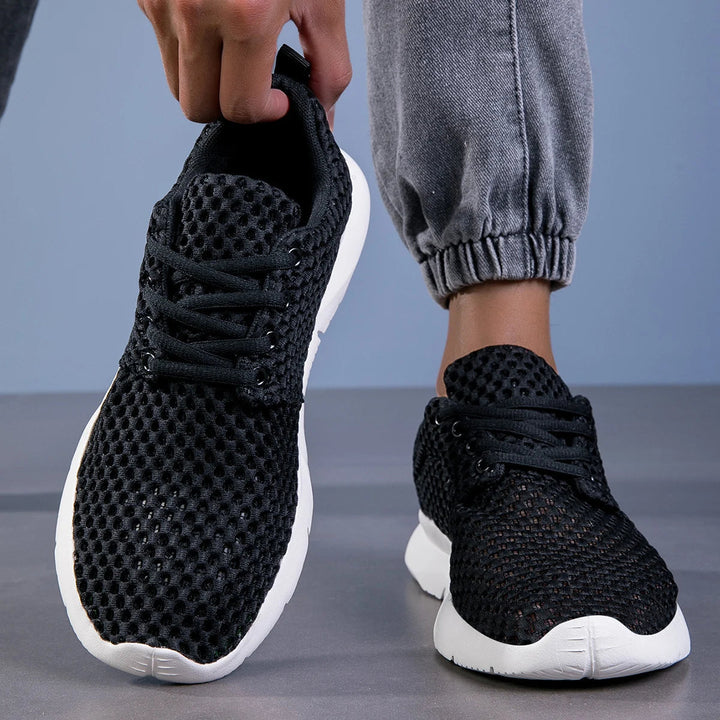 Philomena | Damen atmungsaktive Mesh-Schnürsneaker - Weiß - Bild 8
