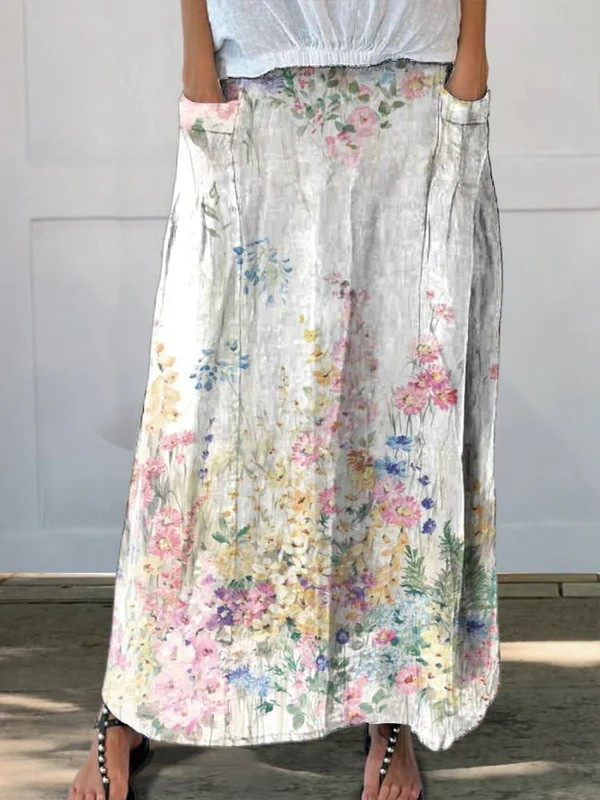 Portia | Women's Floral Print Maxi Skirt - Floral - Image 1