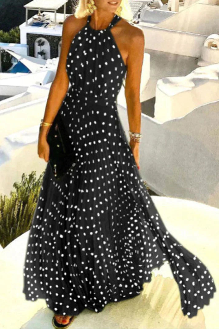 Primrose | Damen Maxikleid mit Polka-Dot-Halterhals - Pink - Bild 4