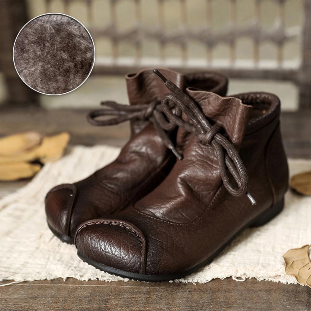 Priscilla | Women's Comfortable Brown Ankle Boots - Brown - Image 1
