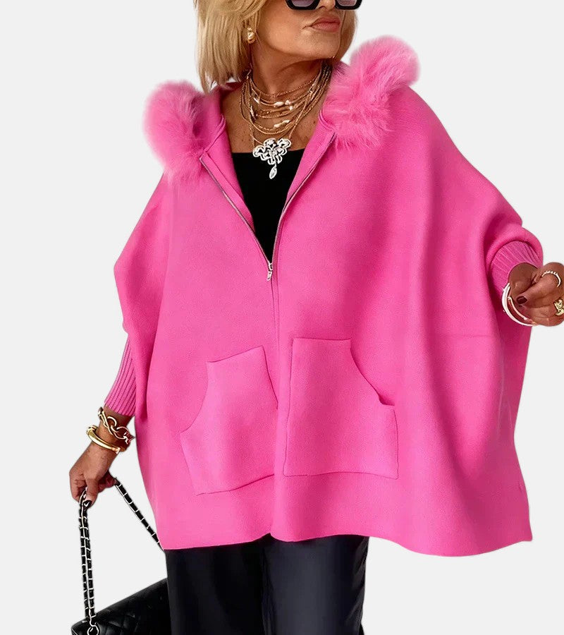 Prudentia | Women's Oversized Hooded Coat - Pink - Image 1