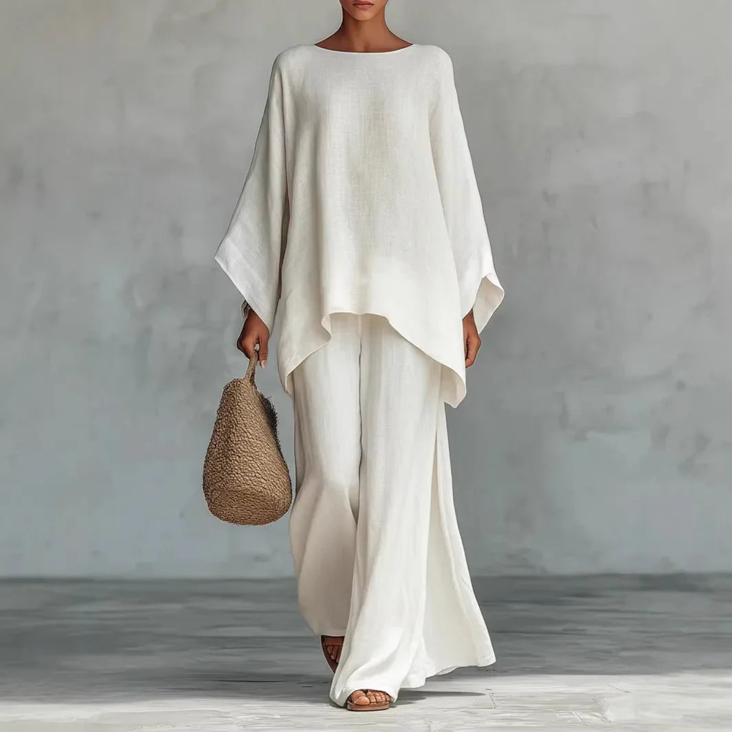 Quintessa | Women's White Oversized Two Piece Set - White - Image 1